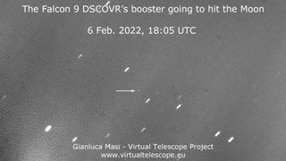 Le projet de télescope virtuel a capturé l'étage supérieur d'une fusée SpaceX Falcon 9 qui devrait frapper la lune le 4 mars 2022.