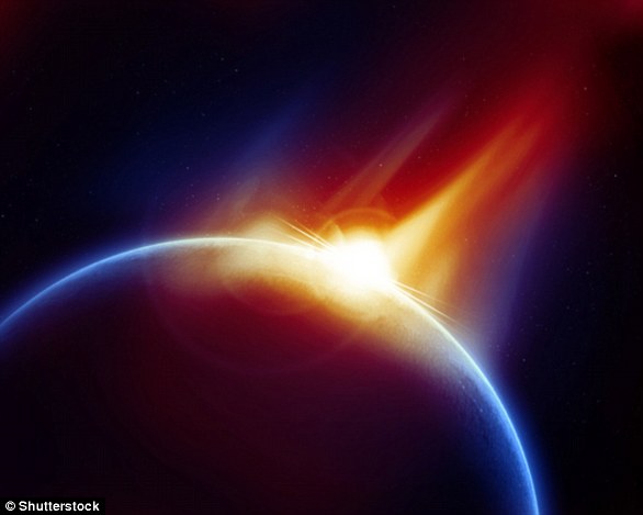 Il y a environ 65 millions d'années, les dinosaures non aviaires ont été anéantis et plus de la moitié des espèces du monde ont été anéanties. L'astéroïde Chicxulub est souvent cité comme une cause possible de l'extinction du Crétacé et du Paléogène (image stockée)