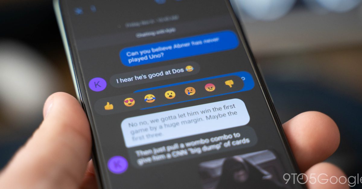 Google Messages affiche les réactions d’iMessage sous forme d’emoji