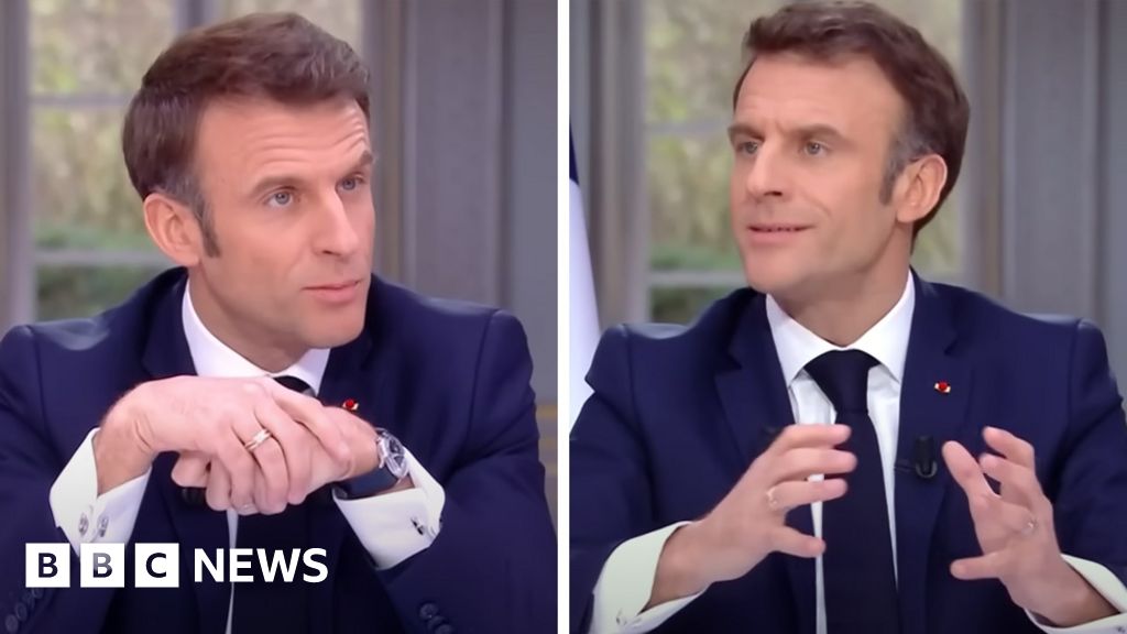 Manifestations en France: Macron enlève sa montre de luxe lors d’une interview télévisée Manifestations en France: Macron enlève sa montre de luxe lors d’une interview télévisée