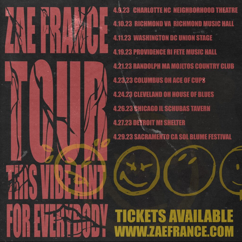 Dates de la tournée de Zae France