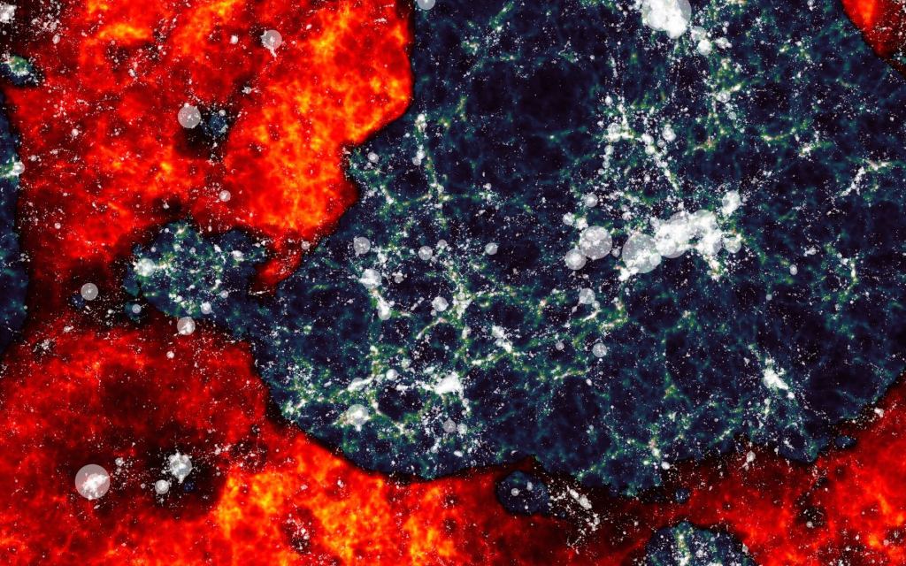 L'ère de la réionisation était celle où la lumière des premières étoiles pouvait voyager à travers l'univers naissant. À cette époque, les galaxies ont commencé à se rejoindre, tout comme les trous noirs.